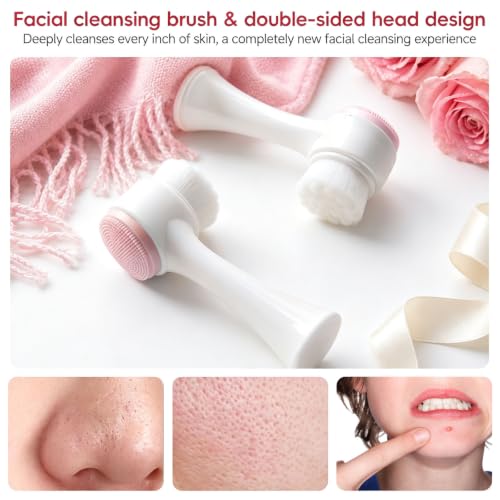 Skincare Tools Set with Face Cleansing Brush, Ice Face Roller & - Product Imagery