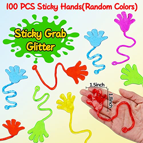100PCS Sticky Hands Bulk Party Favors for Kids 4-8 8-12 - Product Imagery