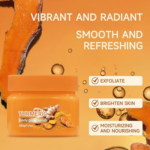 Turmeric Body Scrub, Gentle Body Exfoliator Scrub, Deep - Product Imagery