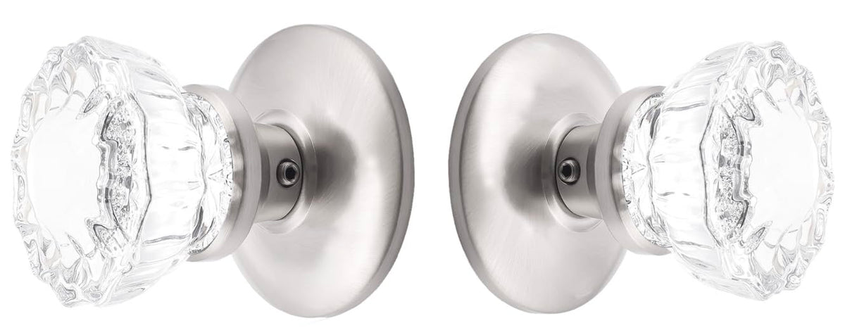 Antique Reproduction Fluted Glass Dummy Door Knob Set 1919A - Rousso USA Official Imagery - 2