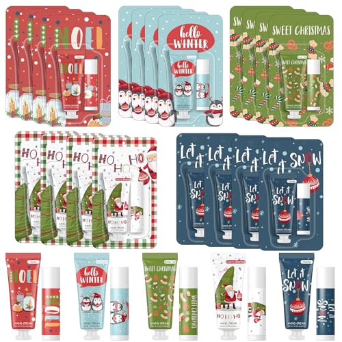 30 Pcs Christmas Hand Cream and Lip Balm Gift Sets - Heigble Official Imagery - 1