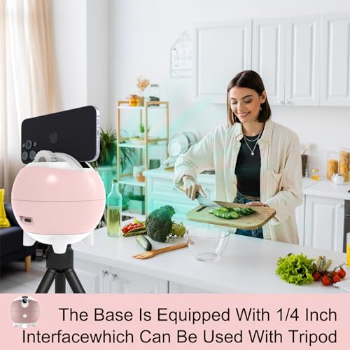 Auto Face Tracking Tripod, 360° Rotating AI-Powered Cell Phone - Product Imagery