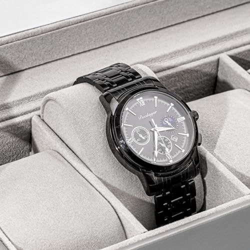 ProCase Watch Box, 3 Slot Mens Watch Display Case, Grey - Product Imagery