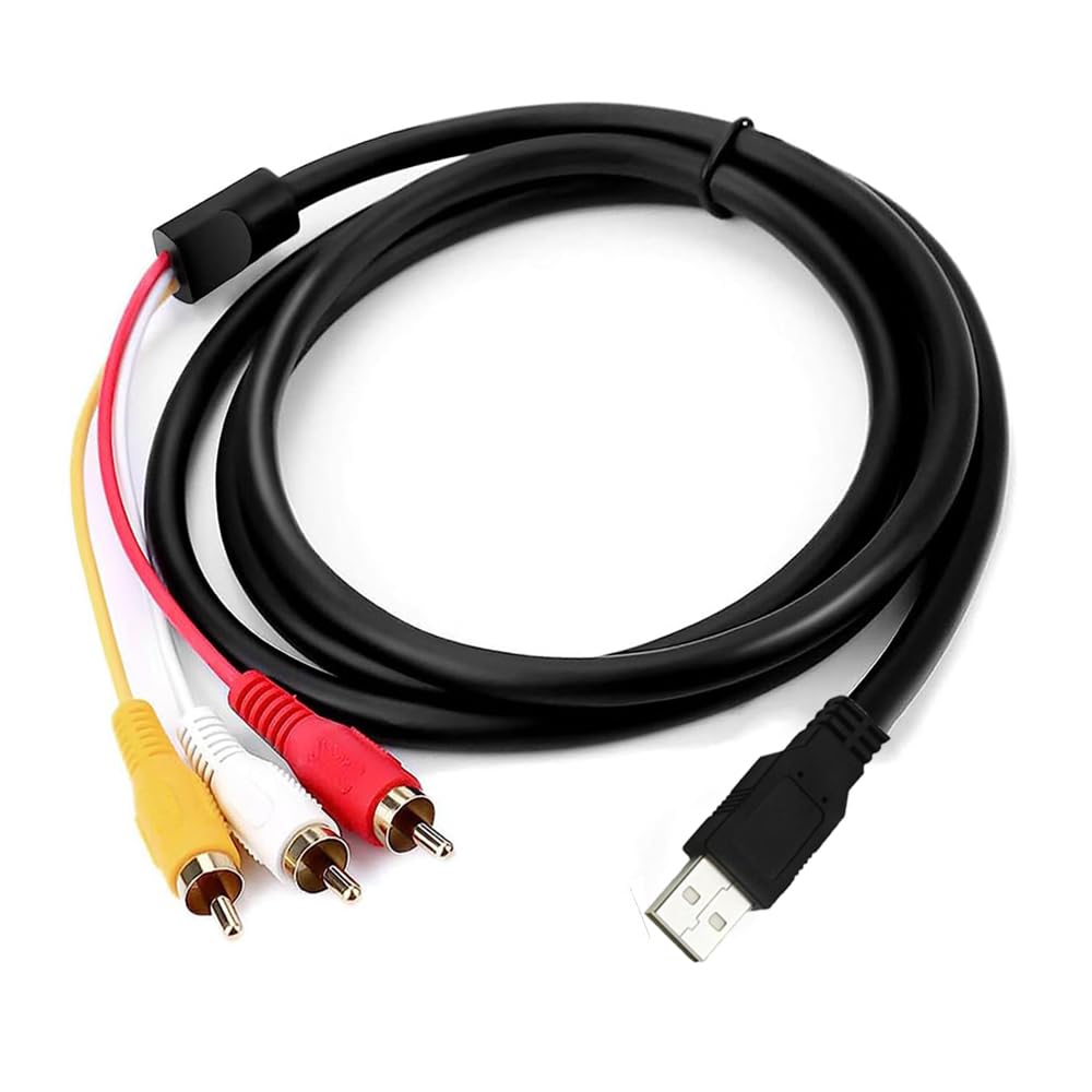 DUOYHIEL USB to RCA Cable, 5ft USB Male to RCA Male Jack Splitter by DUOYHIEL - Angle View 9