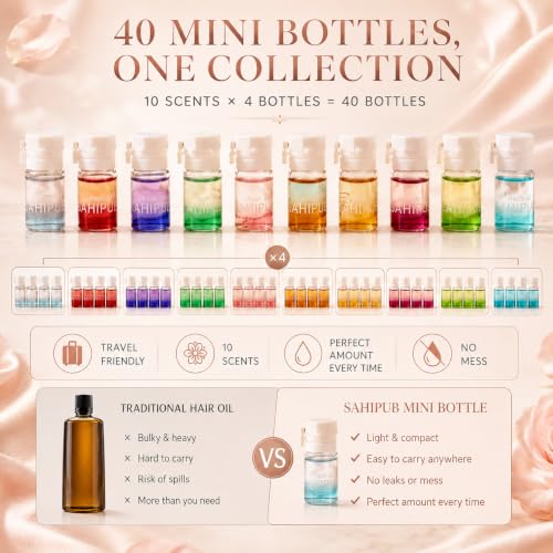 Hair Perfume Oil, 40 Mini Capsules Hair Serum for Women, - Product Imagery