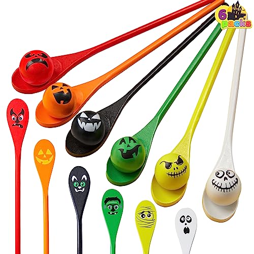 JOYIN 6 Pcs Halloween Egg and Spoon Race Game Set; Eyeballs and - Product Imagery