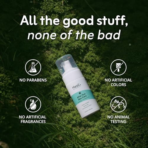 Heal After Sun Lotion with Aloe Vera, Sunburn Relief, Travel - Product Imagery