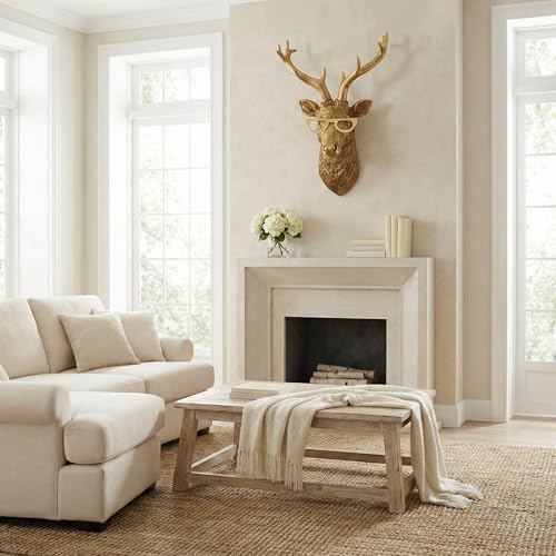Coolstuff 5pcs Gold Animal Heads for Wall, Faux Deer & Bear - Product Imagery