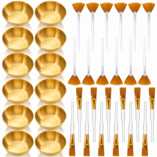 Teenyyou 36pcs Gold Facial Bowls and Facial Brushes for - Teenyyou Official Imagery - 1