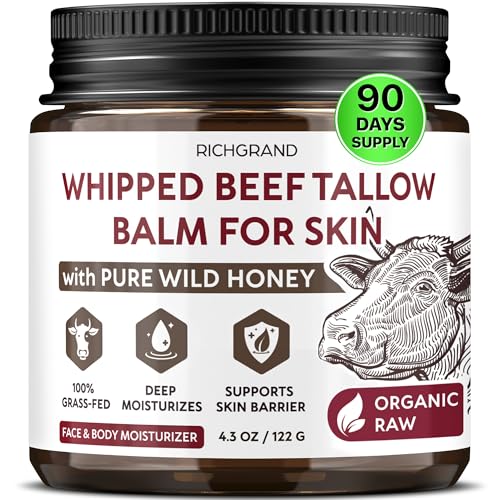 RICHGRAND Beef Tallow for Skin - Whipped Tallow and Honey Balm - - RICHGRAND Official Product View 1