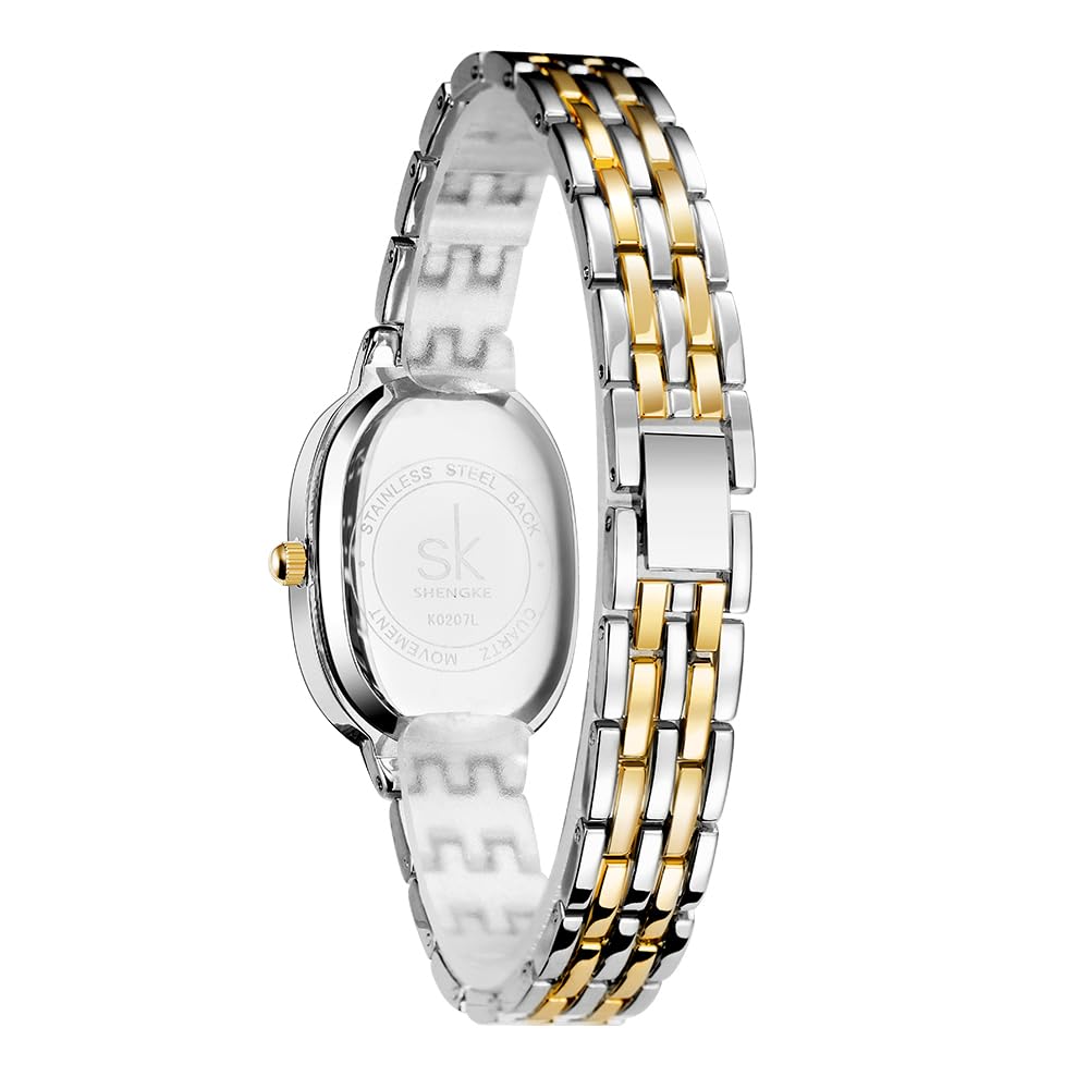 SHENGKE Women s Oval Crystal Accented Alloy Steel Watch - SHENGKE Official Imagery - 6