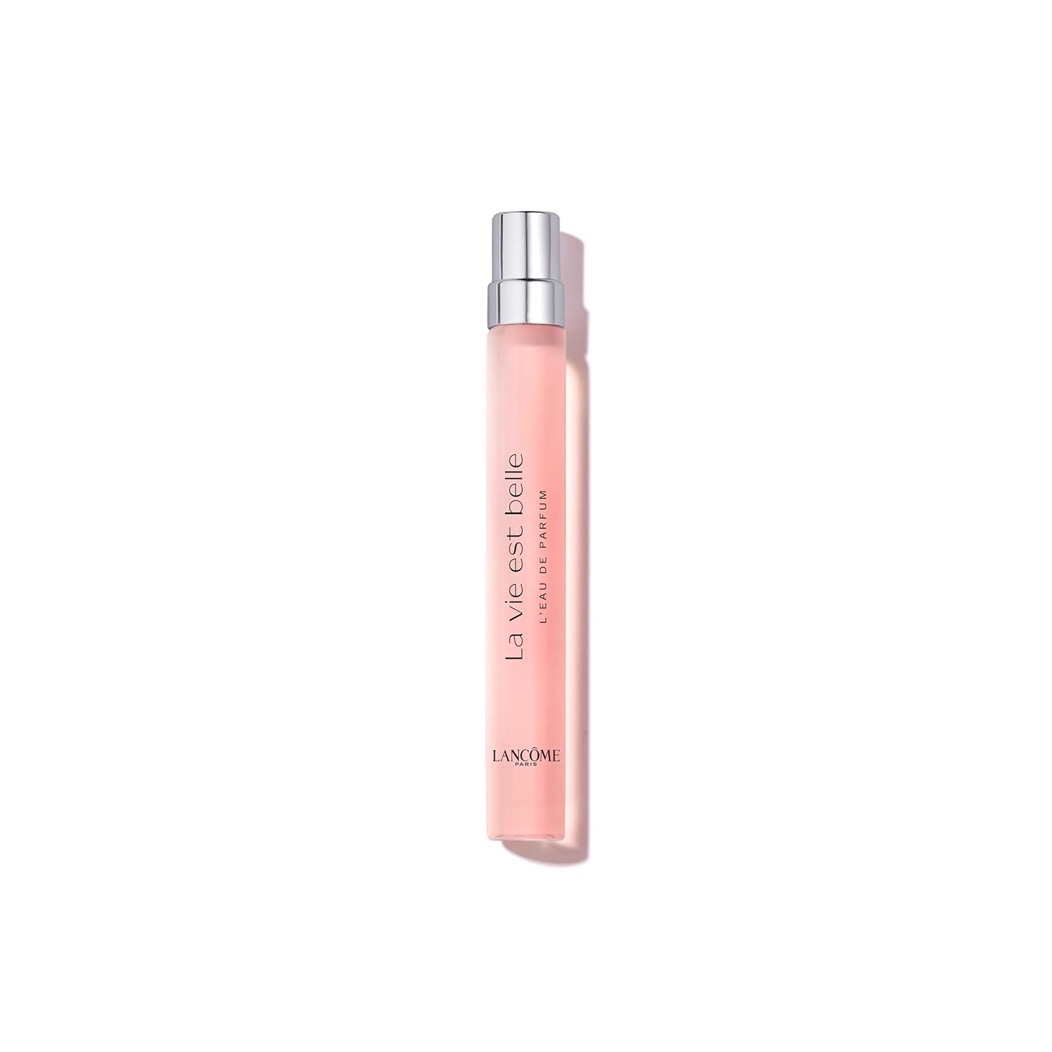 Lancôme La Vie Est Belle Eau de Parfum bottle featuring iris and patchouli notes, elegant fragrance with a sleek design.