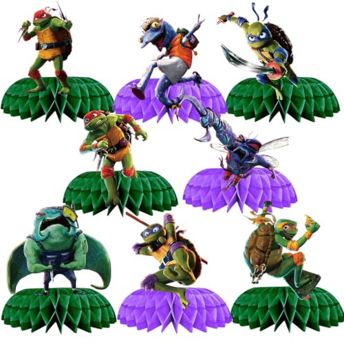 for TMNT Birthday Party Supplies, 8Pcs Honeycomb Centerpieces - Product Imagery