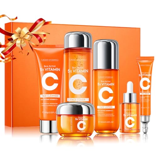 Vitamin C Skincare Set, 6-Piece Complete Daily Face Care Routine - Product Imagery
