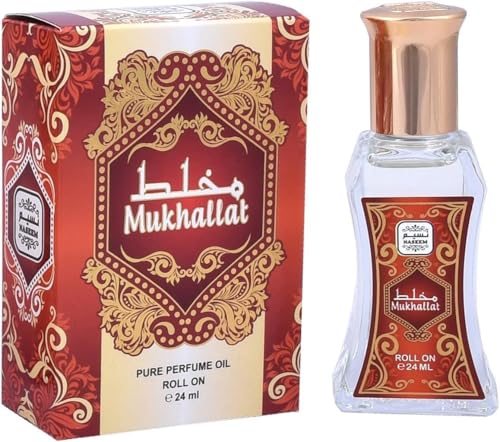 NASEEM Mukhallat Roll On Perfume Oil 24ml - Alcohol Free - Product Imagery