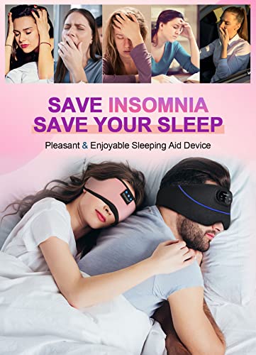 TOPOINT Sleep Mask Headphones Bluetooth 5.2 Wireless, Blackout - Product Imagery