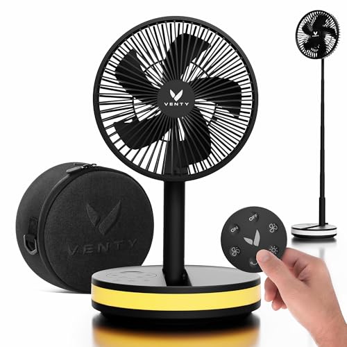 VENTY Portable Fan - Wireless Battery Operated Fan - 4 Speeds - - Product Imagery