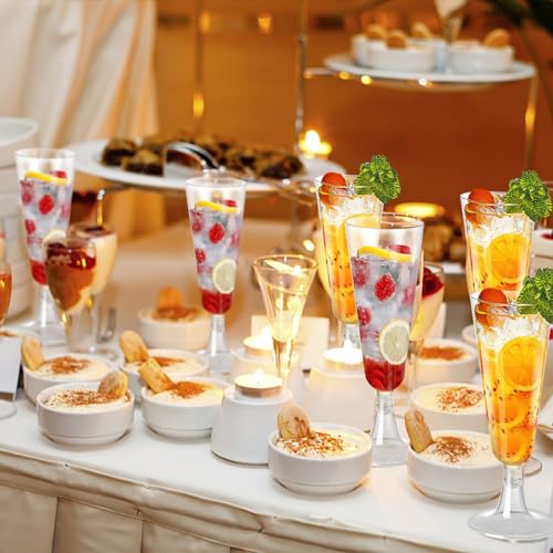 Plastic Champagne Flutes 40 Pack Disposable Champagne Glasses - Product Imagery