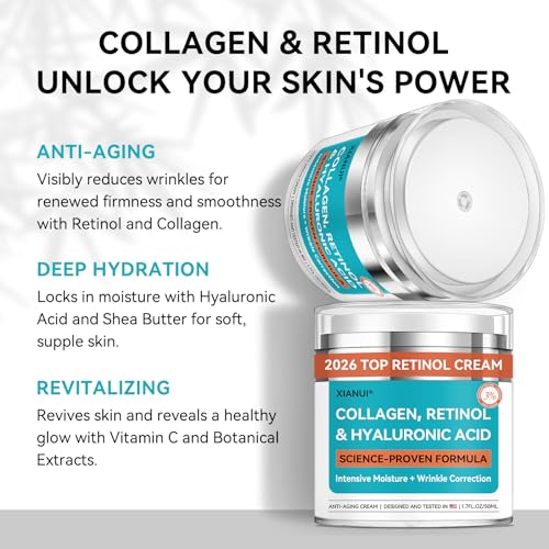 Retinol Face Cream with Collagen & Hyaluronic Acid - Anti Aging - Product Imagery