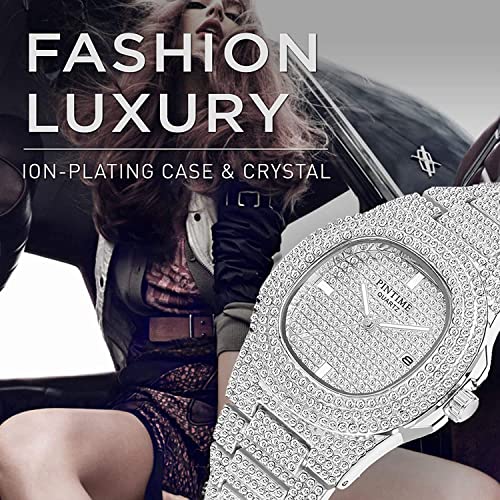Gosasa Luxury Unisex Watches Crystal Diamond Stainless Steel - Product Imagery