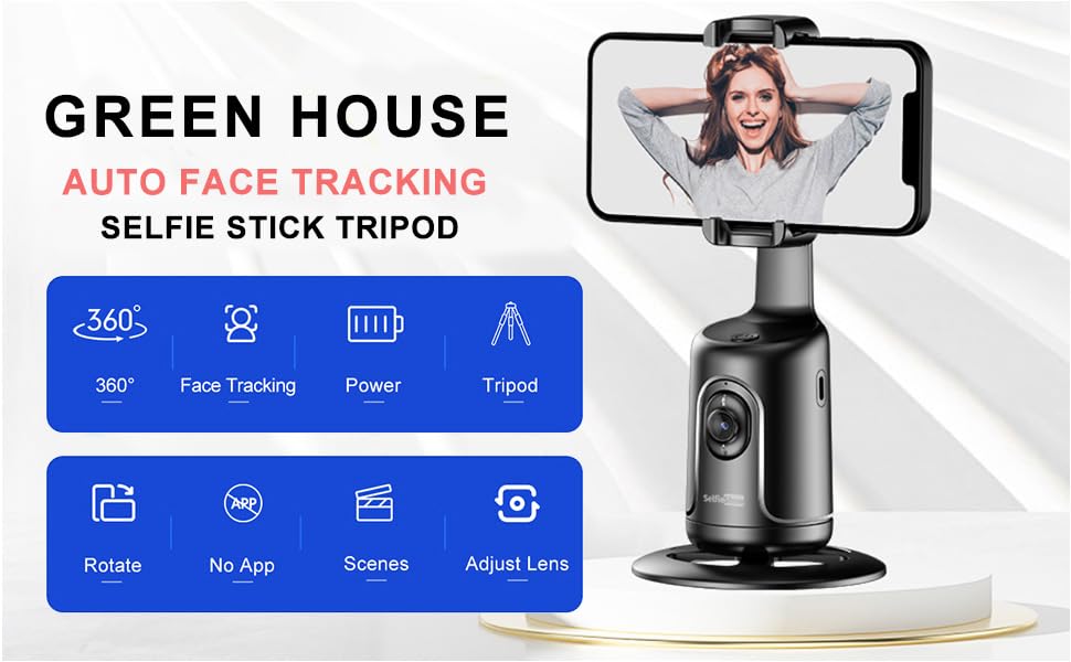 GREEN HOUSE Auto Face Tracking Phone Holder & Mount - Product Imagery