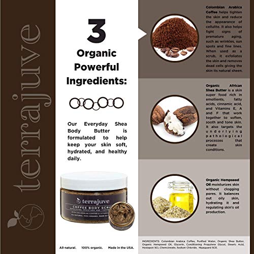 Coffee Body Scrub Exfoliator for Cellulite by Terrajuve, - Product Imagery