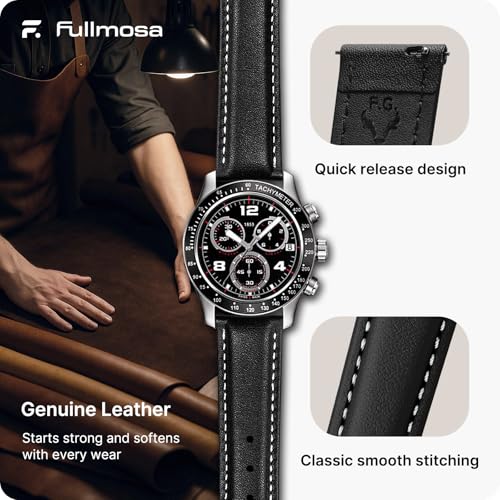 Fullmosa 12/14/16/18/19/20/21/22/24mm Quick Release Leather - Product Imagery