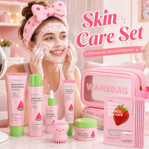 Watermelon Skin Care Set for Teen Girls Women,Facial Care Gift - Product Imagery