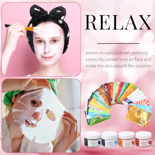 96 Pcs Face Mask Set with Clay Masks, Eye Patches and Brush - Product Imagery
