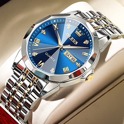 OLEVS Watch for Men Diamond Business Dress Analog Quartz - Product Imagery