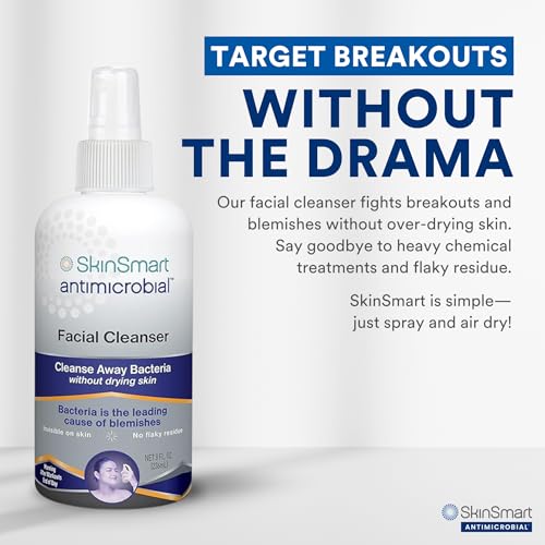 SkinSmart Antimicrobial Facial Cleanser for Breakouts and - Product Imagery