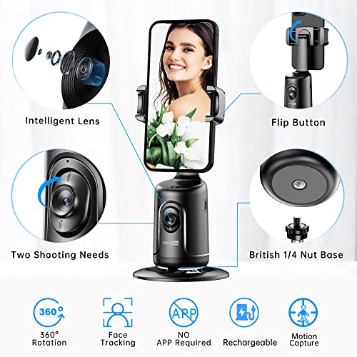 Auto Tracking Phone Holder, Auto Face Tracking Tripod, Portable - Product Imagery