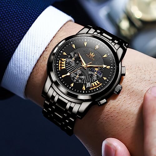OLEVS Men Watches Luxury Waterproof Luminous Easy Read - Product Imagery