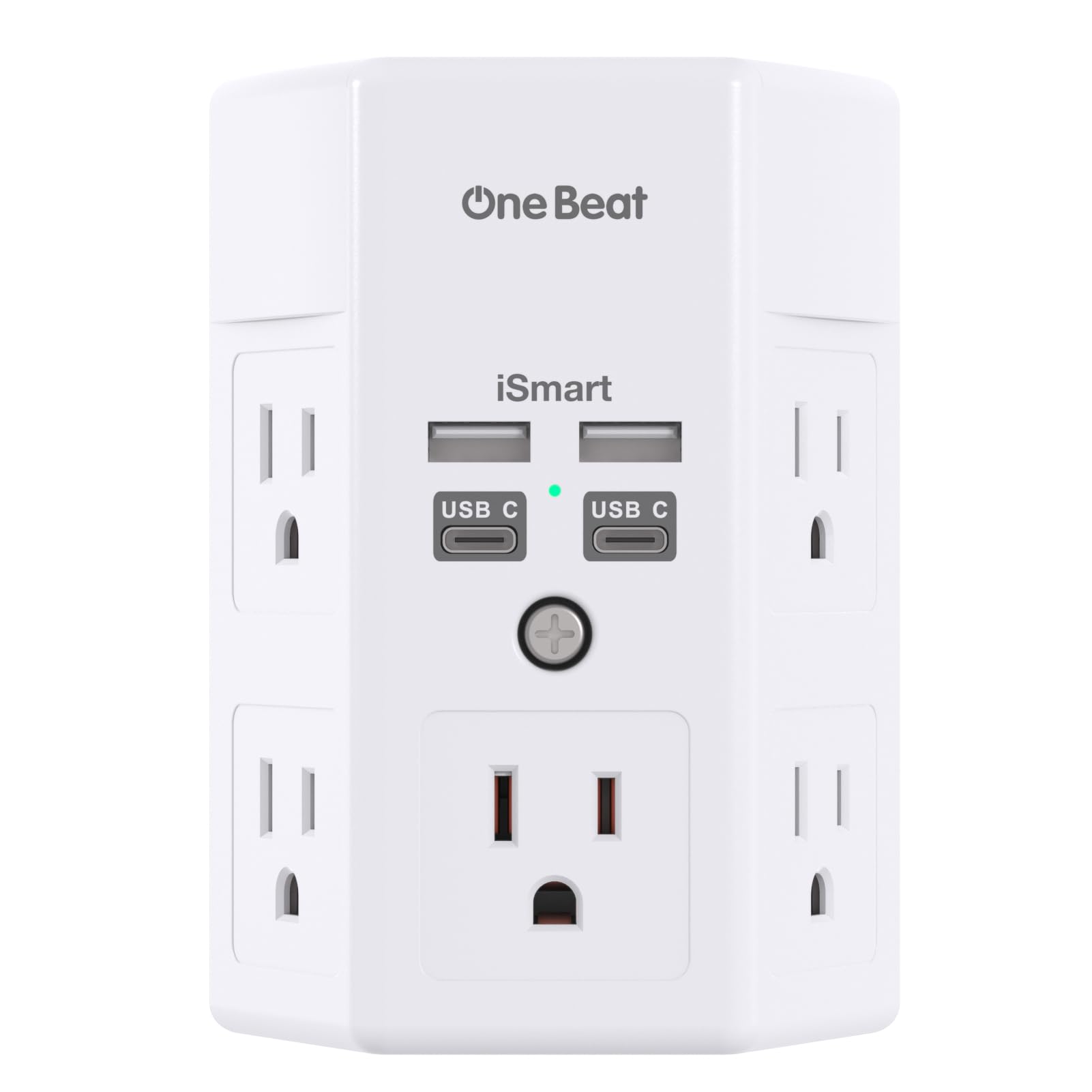 One Beat Surge Protector Wall Outlet Extender,3-Sided Outlet Splitter 1680J - One Beat Official Product View 1