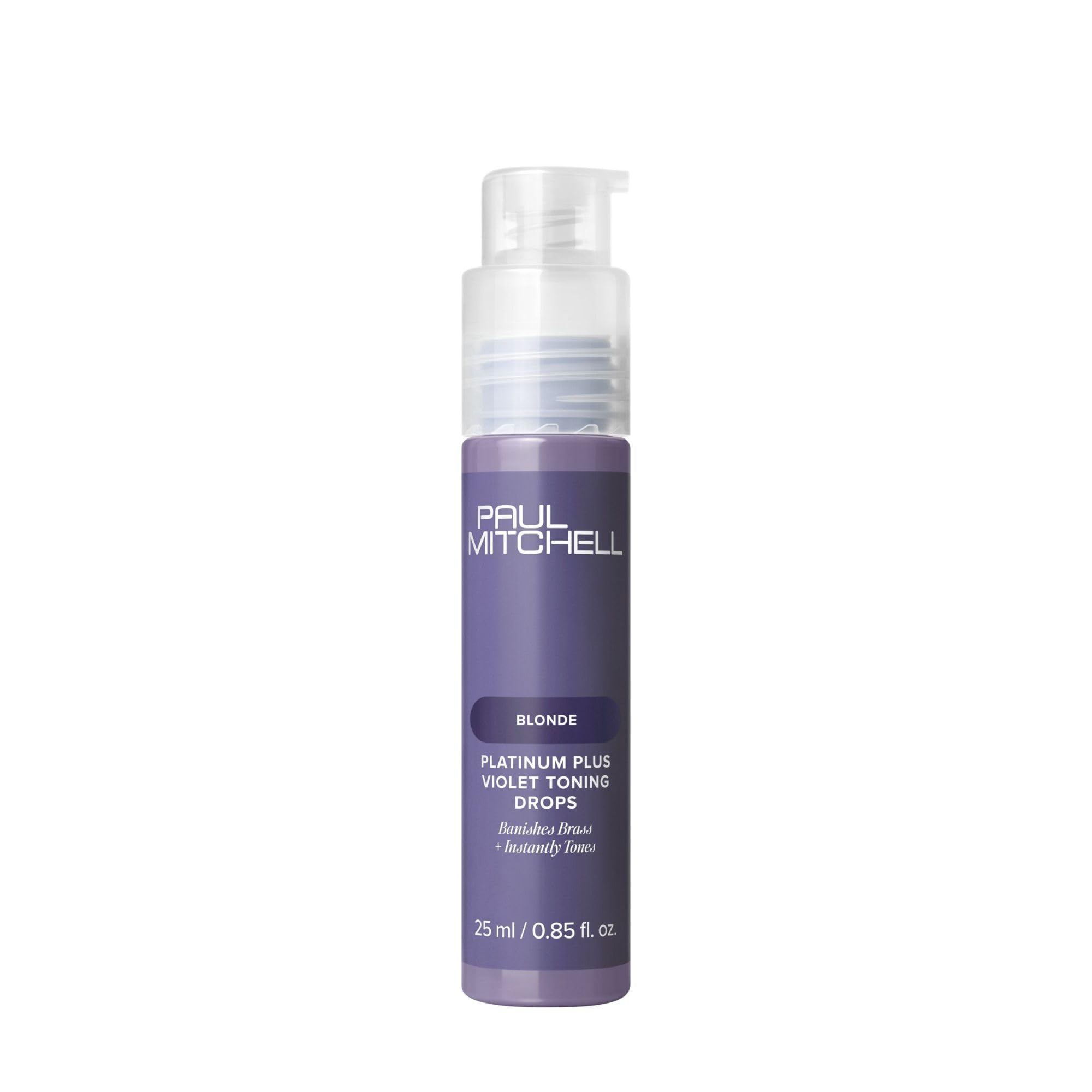 Paul Mitchell Platinum Plus Violet Toning Drops, Banishes Brass + Intensely Tones, Ideal for Blonde, Highlighted, Gray or Silver Hair, 0.85 fl. oz