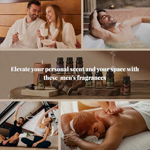 Men Essential Oils Set, Gift for Men, Masculine Diffuser Oil - Product Imagery