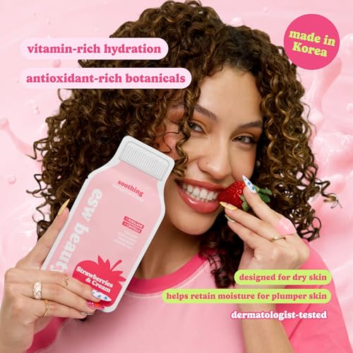 ESW Beauty Strawberries & Cream Soothing Face Mask, Korean Skin - Product Imagery