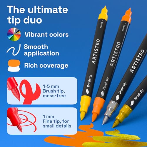 ARTISTRO 100 Acrylic Dual-Tip Glass Marker Pens for Wine Glasses - Product Imagery