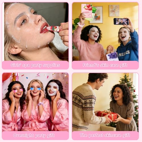 132 Pcs Spa Party Supplies for Women, Include Facial Mask, Face - Product Imagery