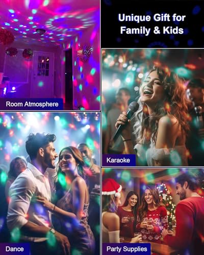 2-Pack Sound Activated Party Lights with Remote, Disco Ball - Product Imagery