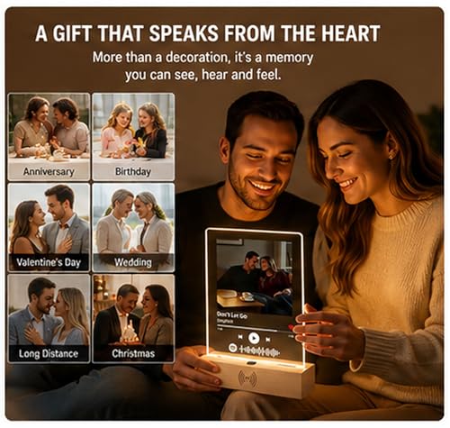Custom Song Plaque with Built-in Music Player & Motion Sensor - Product Imagery