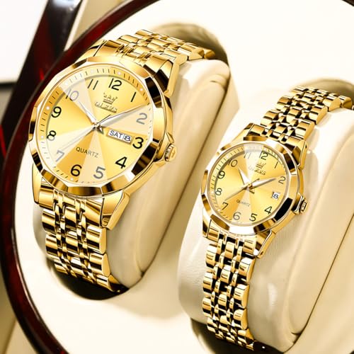 OLEVS Valentines Couple Watch Luxury Fashion His and Hers - Product Imagery