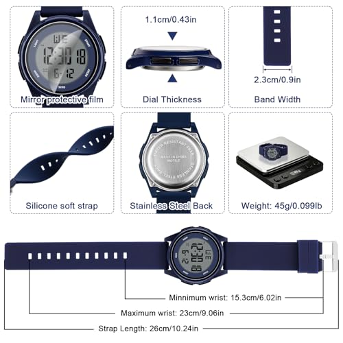 Juboos Digital Watch Men Women 50M Waterproof Sports Military - Product Imagery