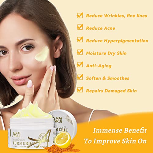 ANAI RUI Turmeric Face Cream with Vitamin C, 1.76 OZ - Product Imagery