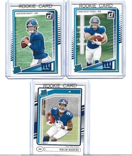 Jaxson Dart Cam Skattebo and Malik Nabers Football 3 Card Rookie - Product Imagery