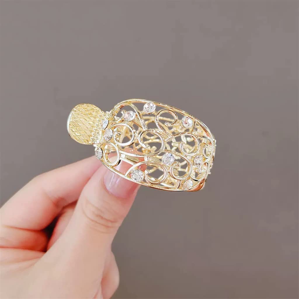QERTYHJK Crystal claw hair clip with Austria diamond accents, designed for secure ponytail styling and elegant hair holding.