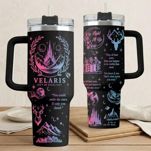 V-DECORPARKS City of Starlight 40oz Tumbler with Handle and - Product Imagery