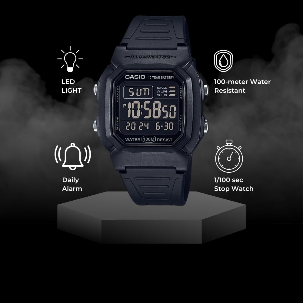 Casio W800HG Series | Men’s Digital Watch | 100 Meter Water Resistance - View 2