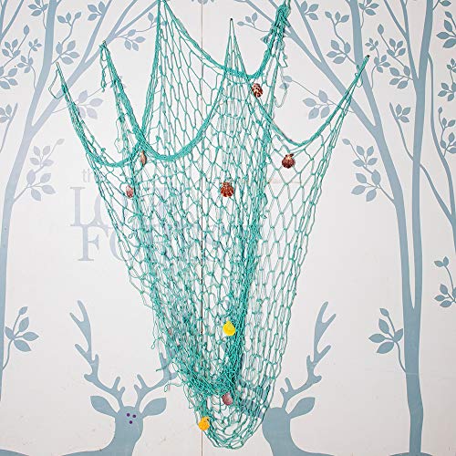 Rosoz Fish Net Decoration for Party, 79 x 59in Fishing Net with - Product Imagery