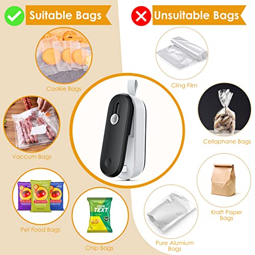 FEPPO Mini Bag Sealer, 2 in 1 Heat Sealer with Cutter, Portable - Product Imagery